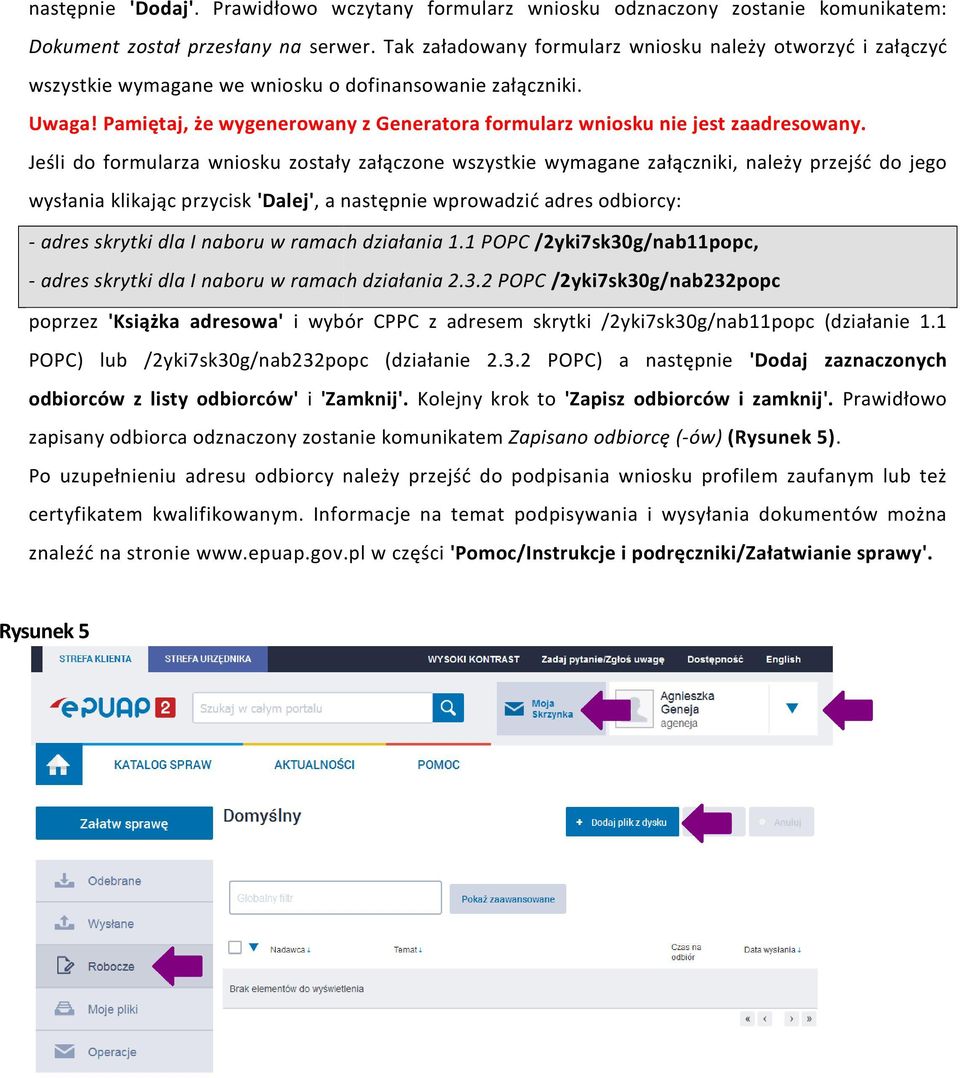 Pamiętaj, że wygenerowany z Generatora formularz wniosku nie jest zaadresowany.