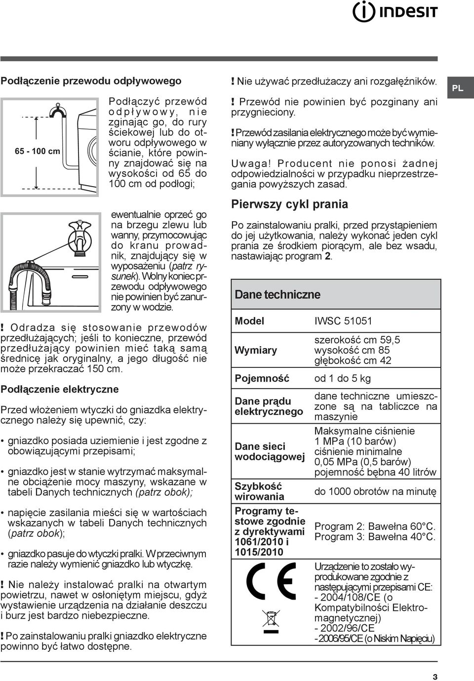 Instrukcja obsługi PRALKA Spis treści IWSC PDF Darmowe pobieranie