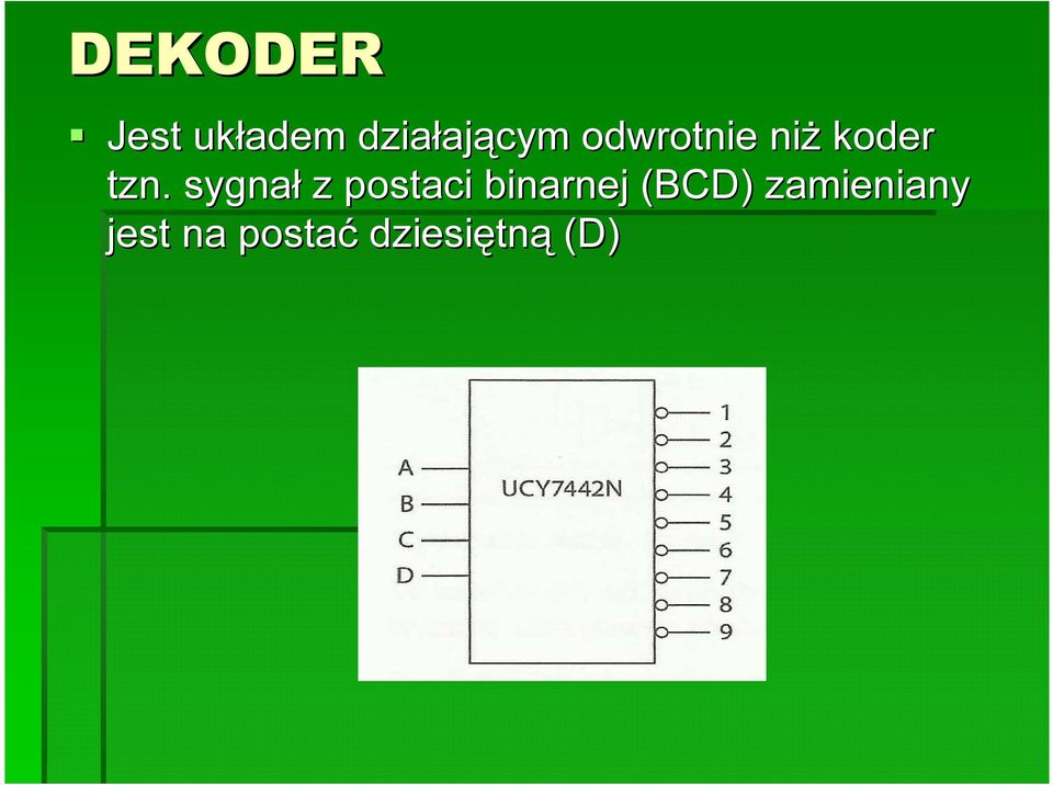 sygnał z postaci binarnej (BCD)