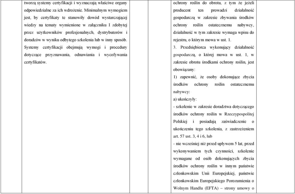 odbytego szkolenia lub w inny sposób. Systemy certyfikacji obejmują wymogi i procedury dotyczące przyznawania, odnawiania i wycofywania certyfikatów.