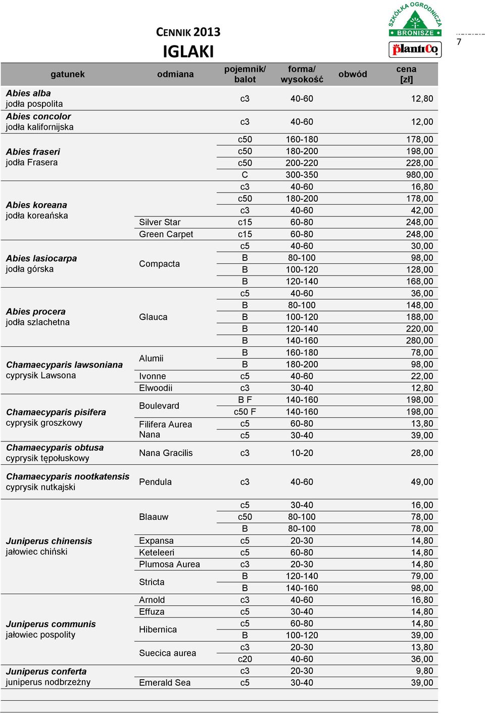 Juniperus communis jałowiec pospolity Juniperus conferta juniperus nodbrzeżny IGLAKI c3 40-60 12,80 c3 40-60 12,00 c50 160-180 178,00 c50 180-200 198,00 c50 200-220 228,00 C 300-350 980,00 c3 40-60