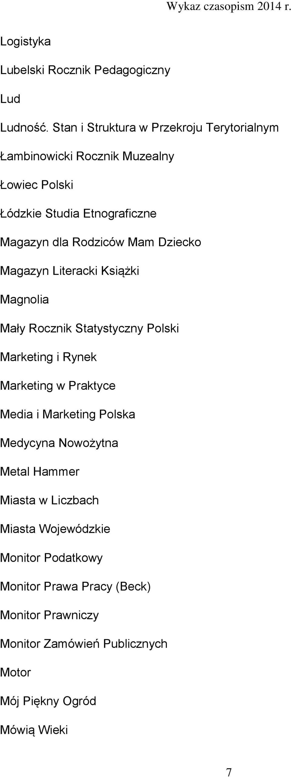 Rodziców Mam Dziecko Magazyn Literacki Książki Magnolia Mały Rocznik Statystyczny Polski Marketing i Rynek Marketing w Praktyce