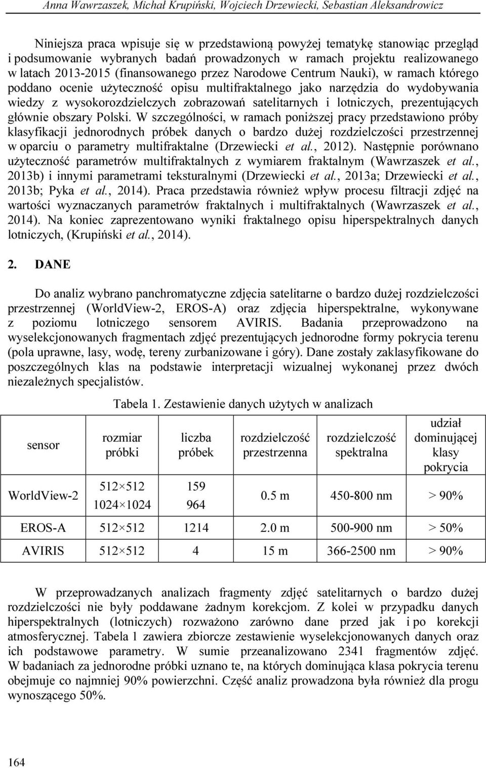 wydobywania wiedzy z wysokorozdzielczych zobrazowań satelitarnych i lotniczych, prezentujących głównie obszary Polski.