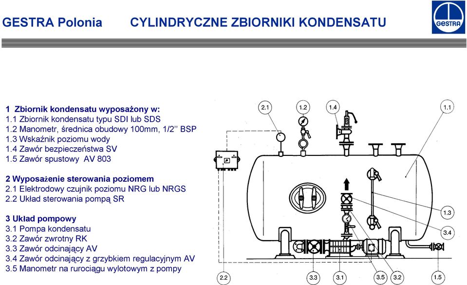 5 Zawór spustowy AV 803 2 Wyposażenie sterowania poziomem 2.1 Elektrodowy czujnik poziomu NRG lub NRGS 2.