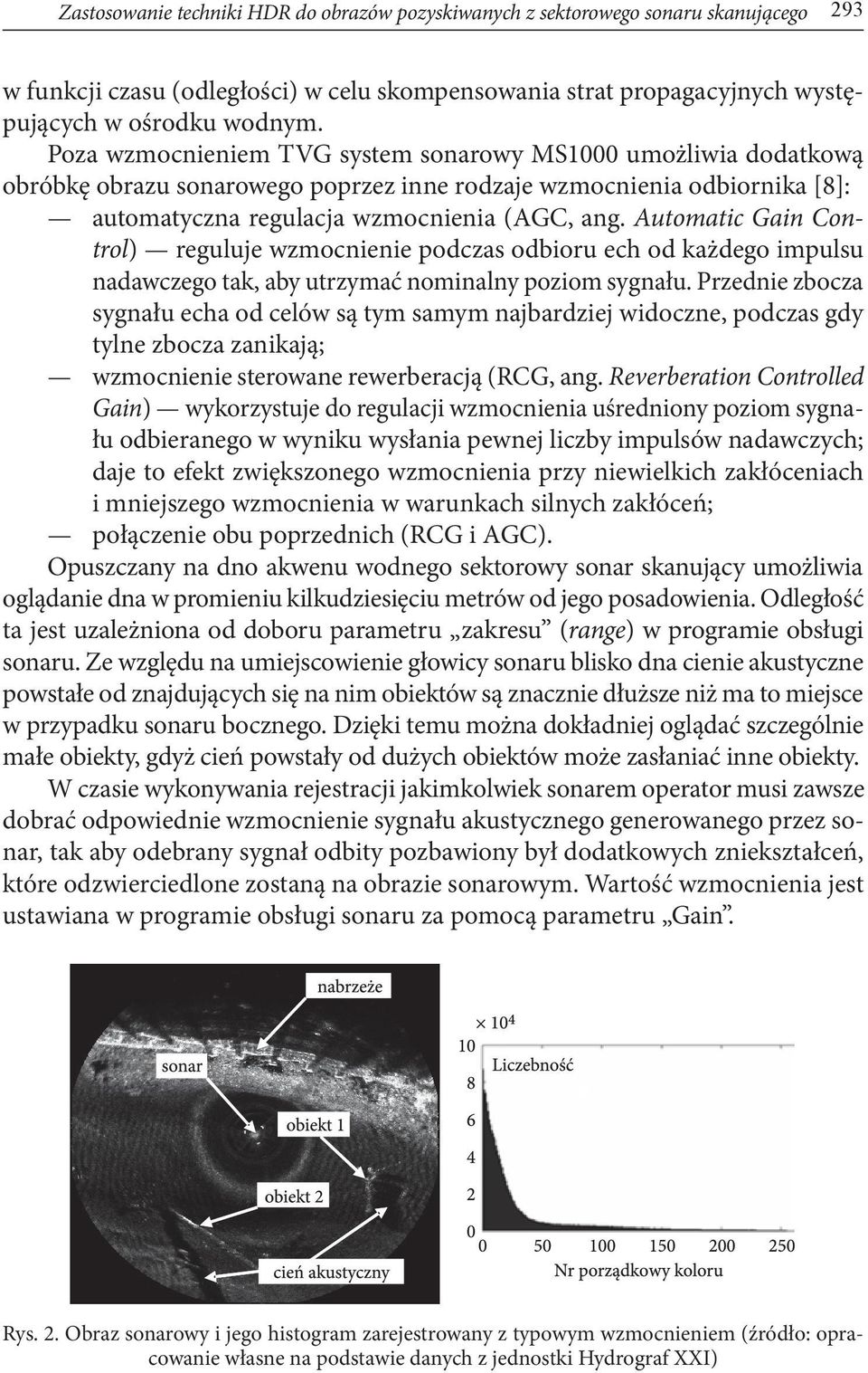 Automatic Gain Control) reguluje wzmocnienie podczas odbioru ech od każdego impulsu nadawczego tak, aby utrzymać nominalny poziom sygnału.