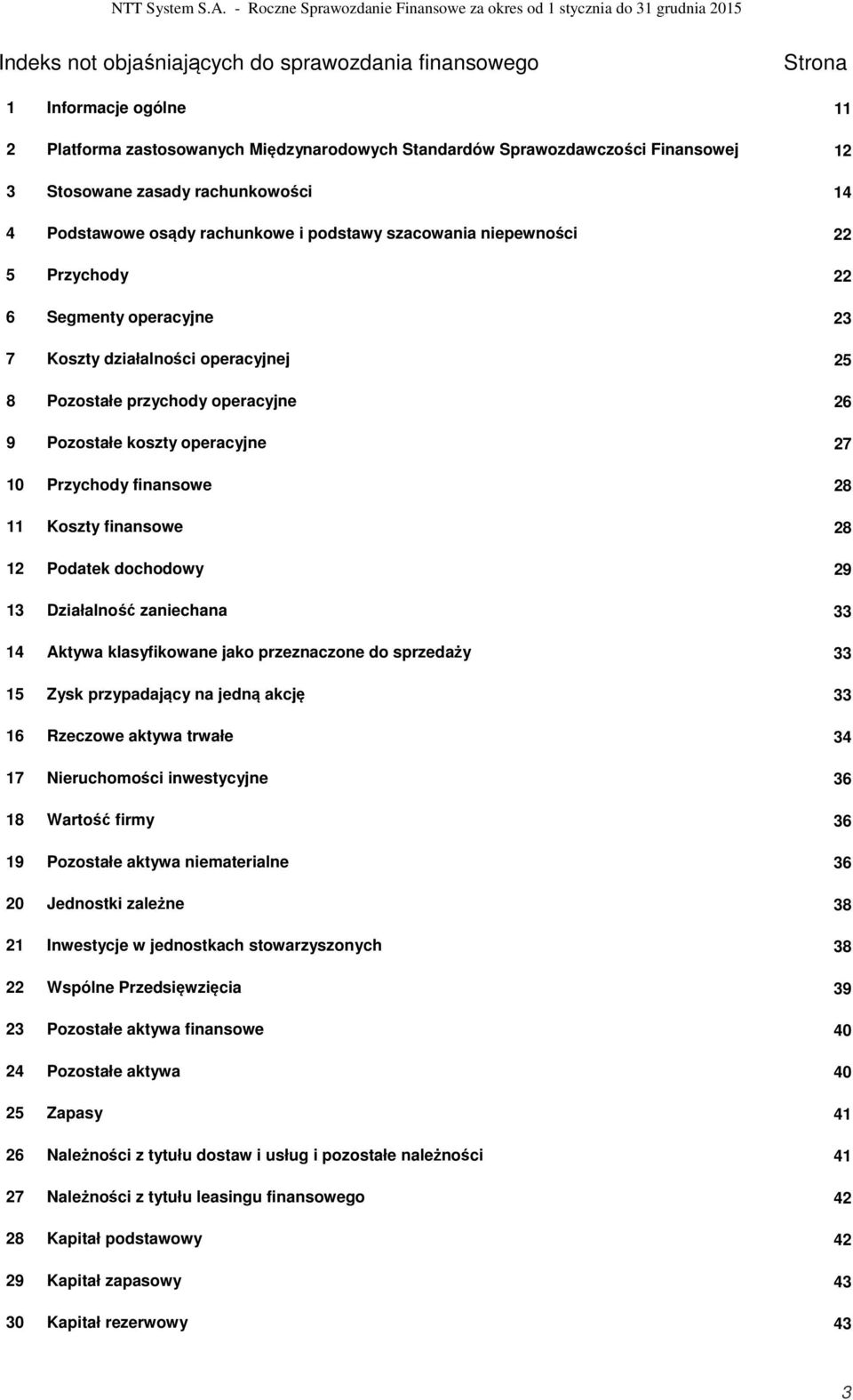 Pozostałe koszty operacyjne 27 10 Przychody finansowe 28 11 Koszty finansowe 28 12 Podatek dochodowy 29 13 Działalność zaniechana 33 14 Aktywa klasyfikowane jako przeznaczone do sprzedaży 33 15 Zysk