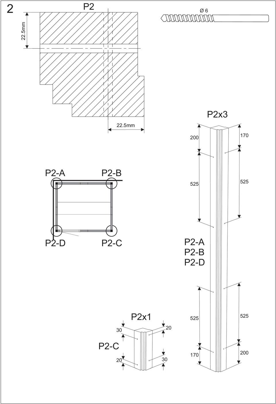 525 525 P2-D P2-C P2-A P2-B