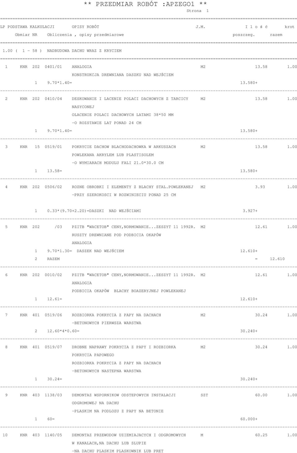 580+ 3 KNR 15 0519/01 POKRYCIE DACHOW BLACHODACHOWKA W ARKUSZACH M2 13.58 1.00 POWLEKANA AKRYLEM LUB PLASTISOLEM -O WYMIARACH MODULU FALI 21.0*30.0 CM 1 13.58= 13.