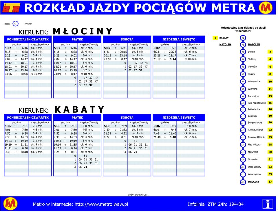 min 2 7 32 47 Ursynów 6 2:7 23:26 6-7 min 2:7 23:9 6-7 min 2 2 7 32 23:26 :4 9- min 23:9 :7 9- min Służew 8 7 32 47 2 7 32 47 Wilanowska 2 2 7 32 Wierzbno Racławicka 3 - ok godz 7:4 przyjazd pociagu