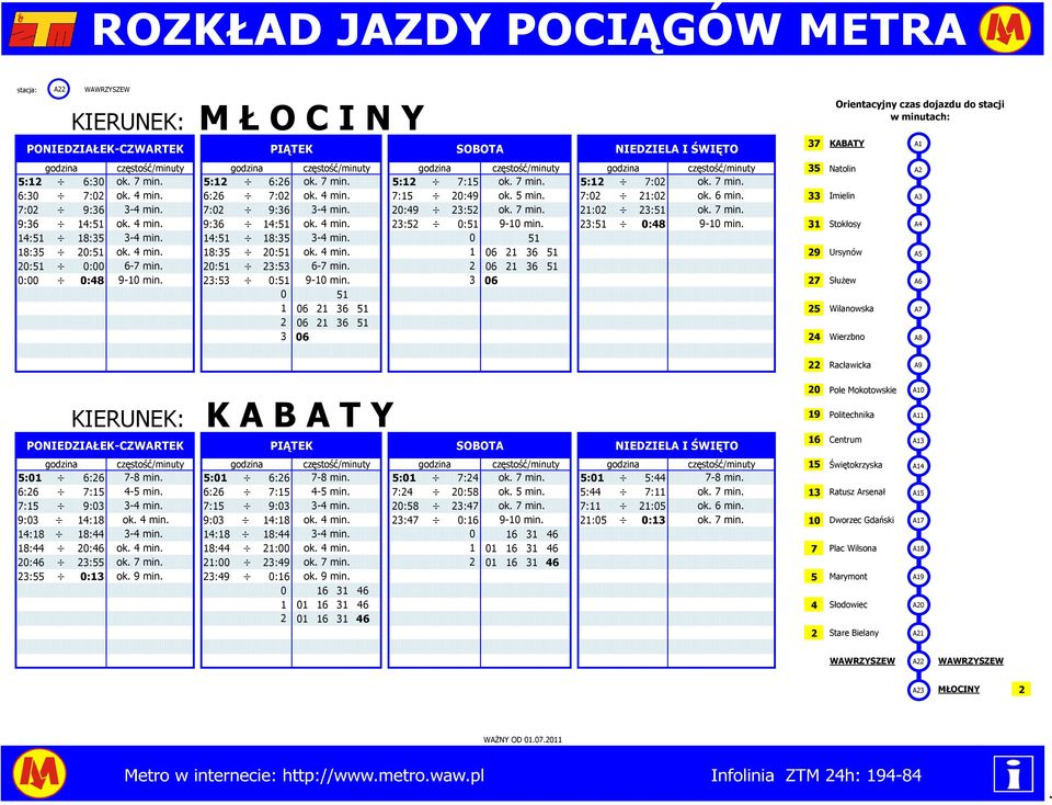 2:5 ok 4 min 6 2 36 5 29 Ursynów 2:5 : 6-7 min 2:5 23:53 6-7 min 2 6 2 36 5 : :48 9- min 23:53 :5 9- min 3 6 27 Służew 5 6 2 36 5 25 Wilanowska 2 6 2 36 5 3 6 24 Wierzbno 22 Racławicka 2 Pole