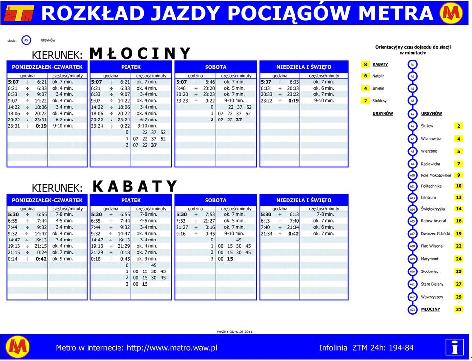 8:6 2:22 ok 4 min 7 22 37 52 URSYNÓW URSYNÓW 2:22 23:3 6-7 min 2:22 23:24 6-7 min 2 7 22 37 23:3 :9 9- min 23:24 :22 9- min Służew 2 22 37 52 7 22 37 52 Wilanowska 4 2 7 22 37 Wierzbno 5 Racławicka 7