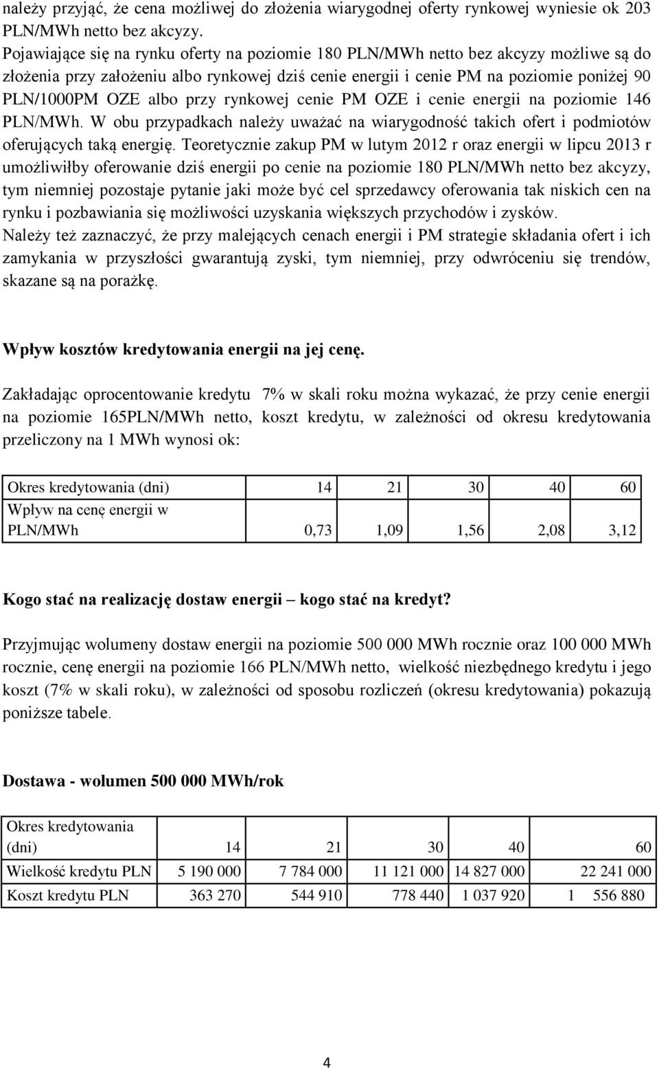 przy rynkowej cenie PM OZE i cenie energii na poziomie 146 PLN/MWh. W obu przypadkach należy uważać na wiarygodność takich ofert i podmiotów oferujących taką energię.