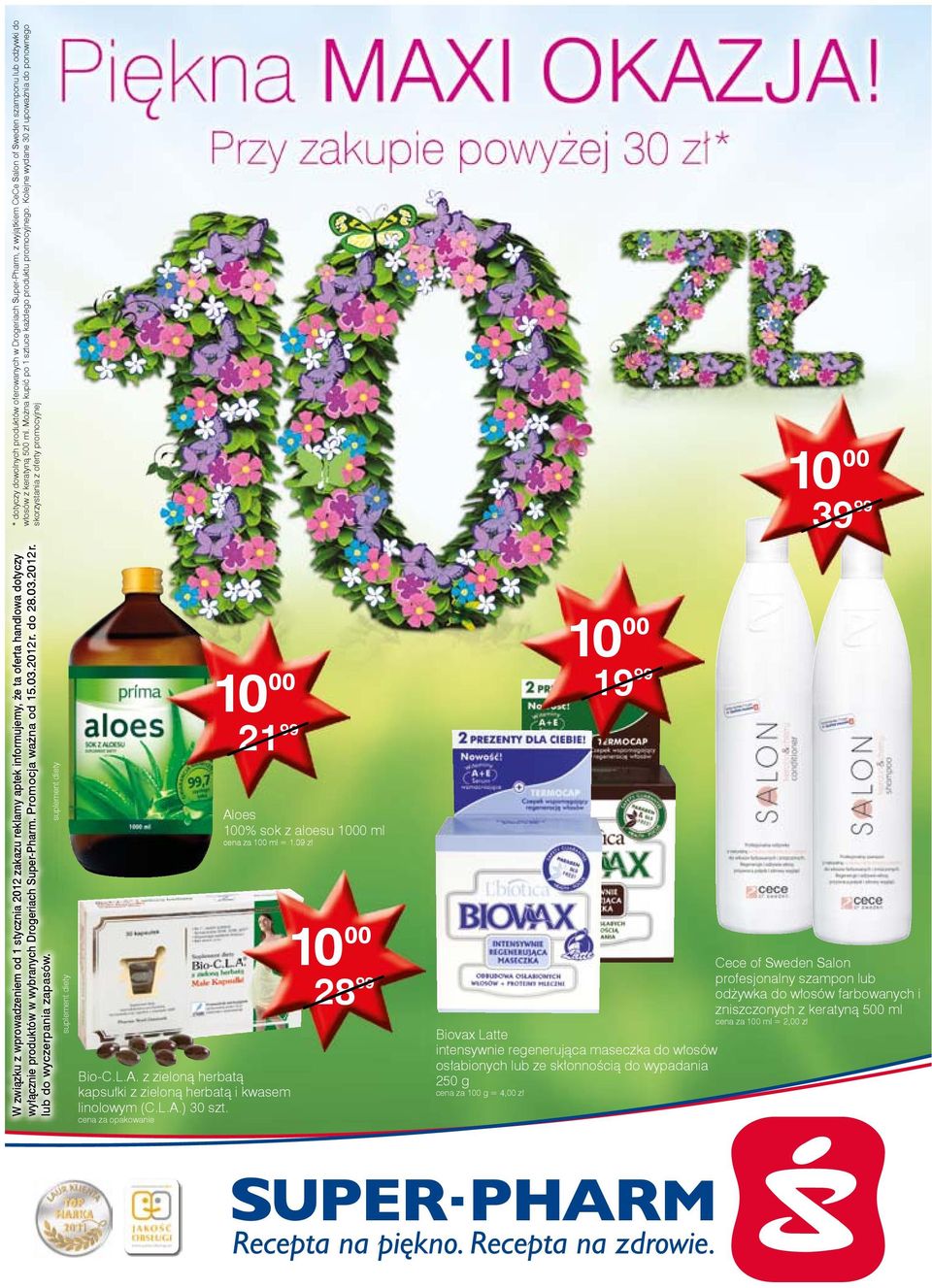 Kolejne wydane 30 zł upoważnia do ponownego skorzystania z oferty promocyjnej W związku z wprowadzeniem od 1 stycznia 2012 zakazu reklamy aptek informujemy, że ta oferta handlowa dotyczy wyłącznie