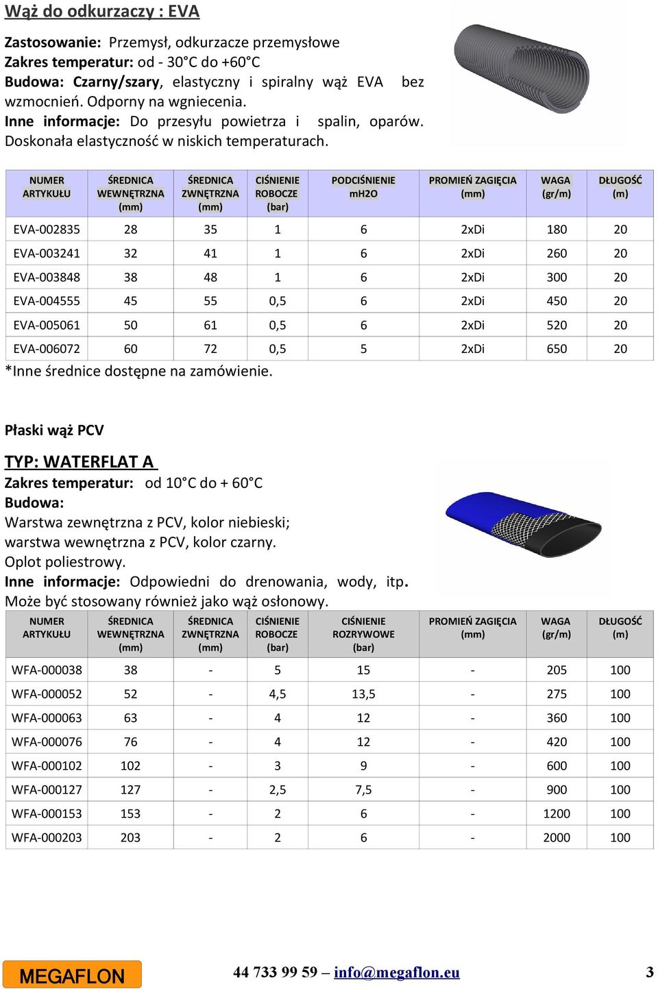 POD mh2o EVA-002835 28 35 1 6 2xDi 180 20 EVA-003241 32 41 1 6 2xDi 260 20 EVA-003848 38 48 1 6 2xDi 300 20 EVA-004555 45 55 0,5 6 2xDi 450 20 EVA-005061 50 61 0,5 6 2xDi 520 20 EVA-006072 60 72 0,5