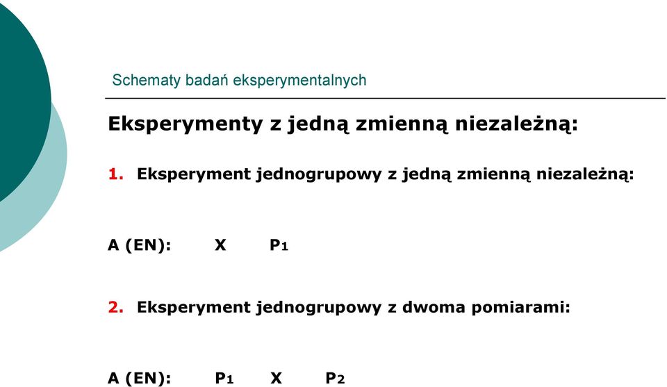 Eksperyment jednogrupowy z jedną zmienną