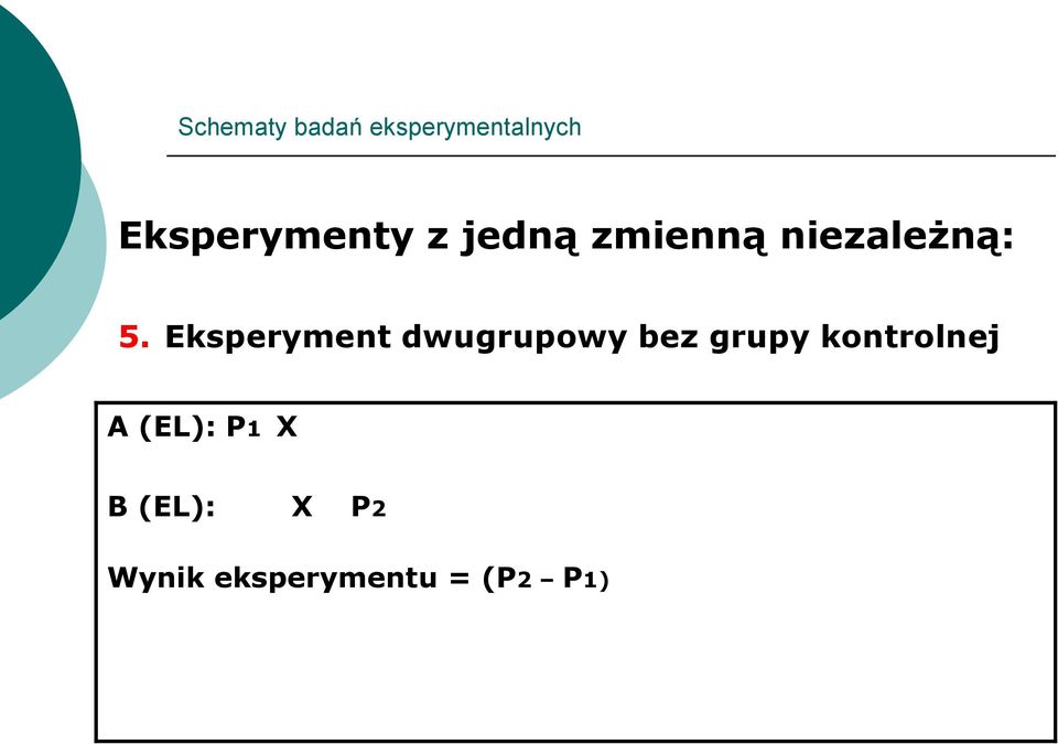 Eksperyment dwugrupowy bez grupy kontrolnej