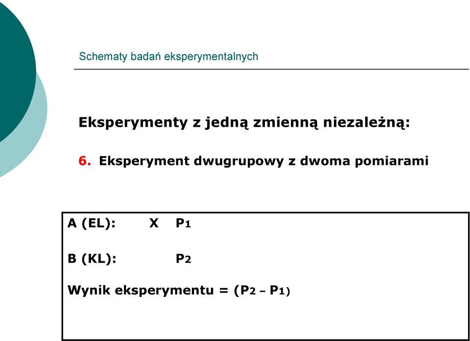 Eksperyment dwugrupowy z dwoma pomiarami A