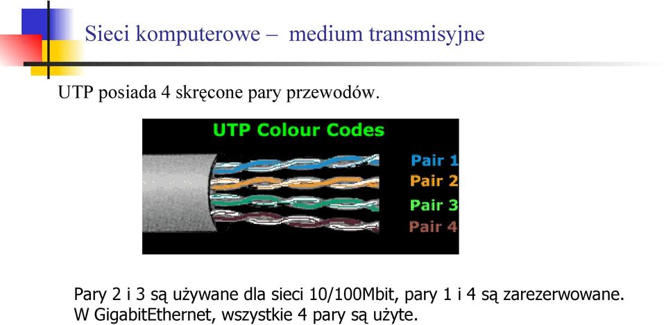 10/100Mbit, pary 1 i 4 są zarezerwowane.