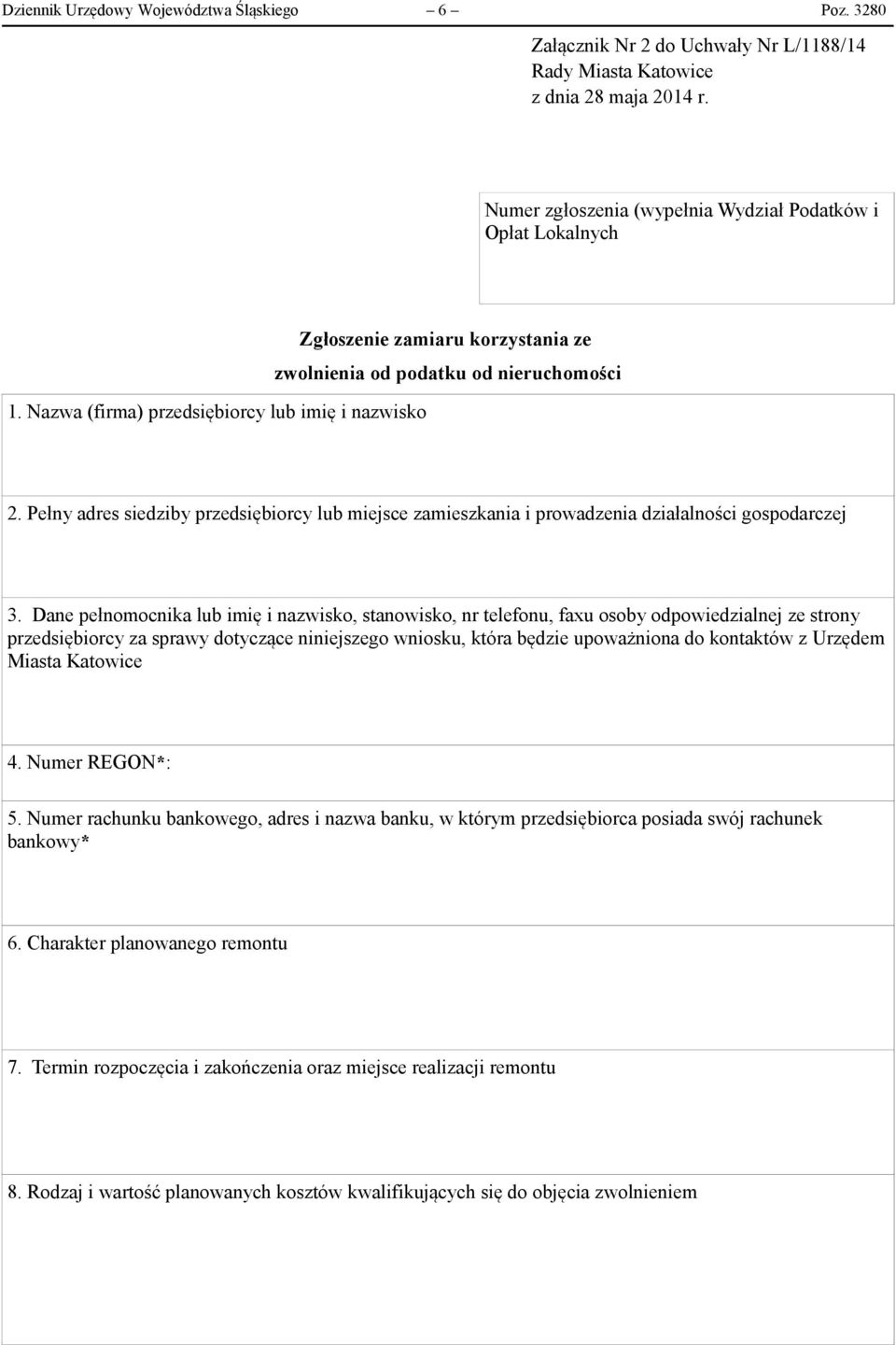 Pełny adres siedziby przedsiębiorcy lub miejsce zamieszkania i prowadzenia działalności gospodarczej 3.