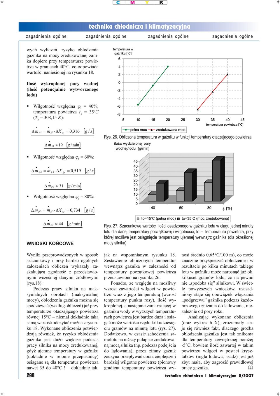 Obliczona temperatura w gaźniku w funkcji temperatury otaczającego powietrza = 60%: = 80%: WNIOSKI KOŃCOWE Rys. 27.