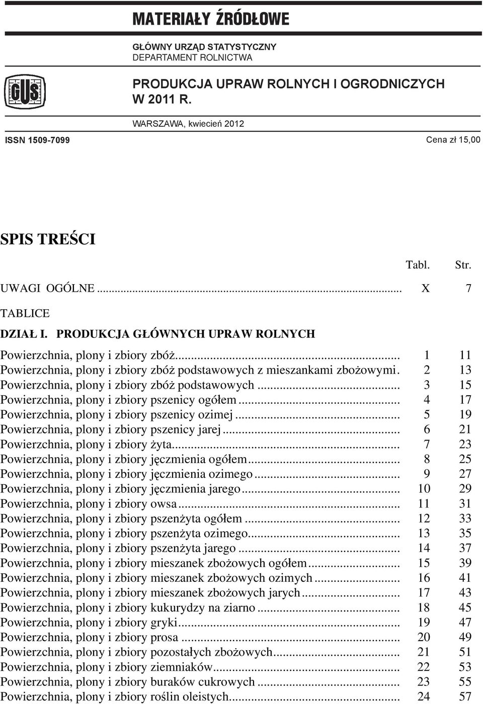 .. 3 15, plony i zbiory pszenicy ogółem... 4 17, plony i zbiory pszenicy ozimej... 5 19, plony i zbiory pszenicy jarej... 6 21, plony i zbiory żyta... 7 23, plony i zbiory jęczmienia ogółem.