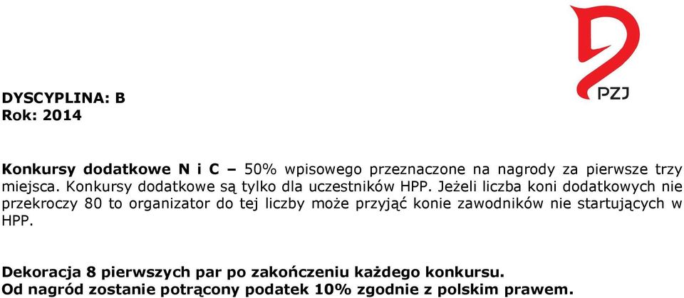 Jeżeli liczba koni dodatkowych nie przekroczy 80 to organizator do tej liczby może przyjąć konie