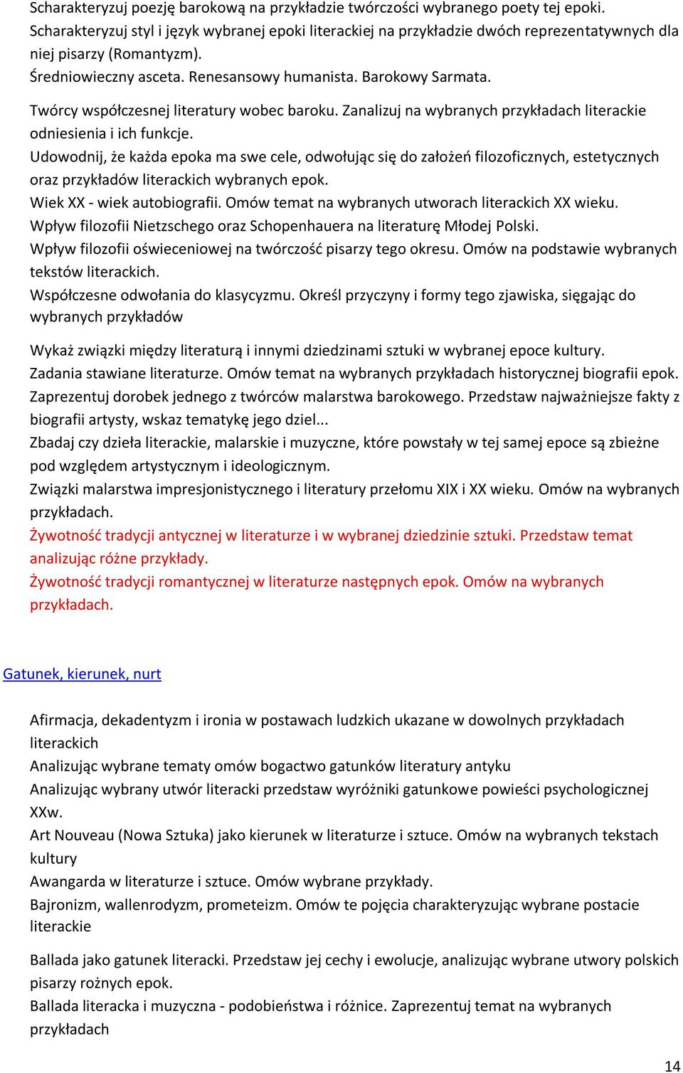 Twórcy współczesnej literatury wobec baroku. Zanalizuj na wybranych przykładach literackie odniesienia i ich funkcje.