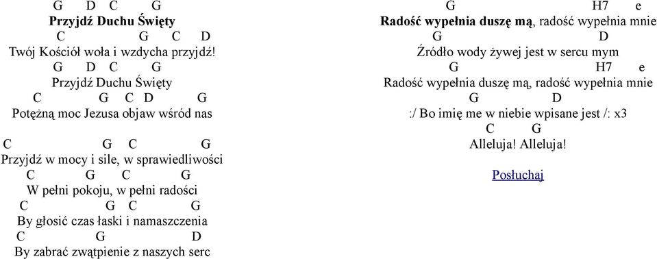 pokoju, w płni rdości By głosić czs łski i nmszczni By zbrć zwątpini z nszych src H7 Rdość wypłni