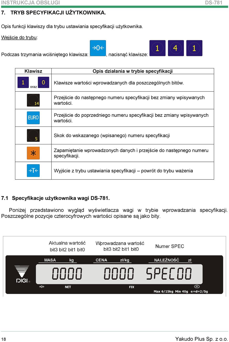 Przejście do następnego numeru specyfikacji bez zmiany wpisywanych wartości. Przejście do poprzedniego numeru specyfikacji bez zmiany wpisywanych wartości.