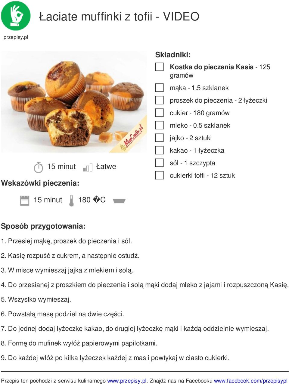 W misce wymieszaj jajka z mlekiem i solą. 4. Do przesianej z proszkiem do pieczenia i solą mąki dodaj mleko z jajami i rozpuszczoną Kasię. 5. Wszystko wymieszaj. 6.