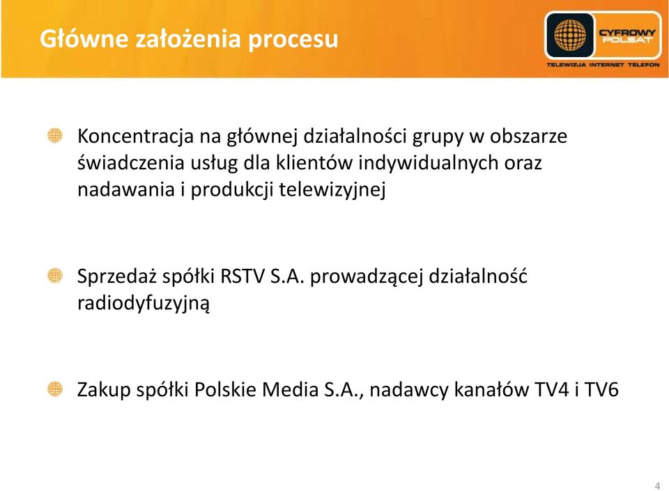 produkcji telewizyjnej Sprzedaż spółki RSTV S.A.