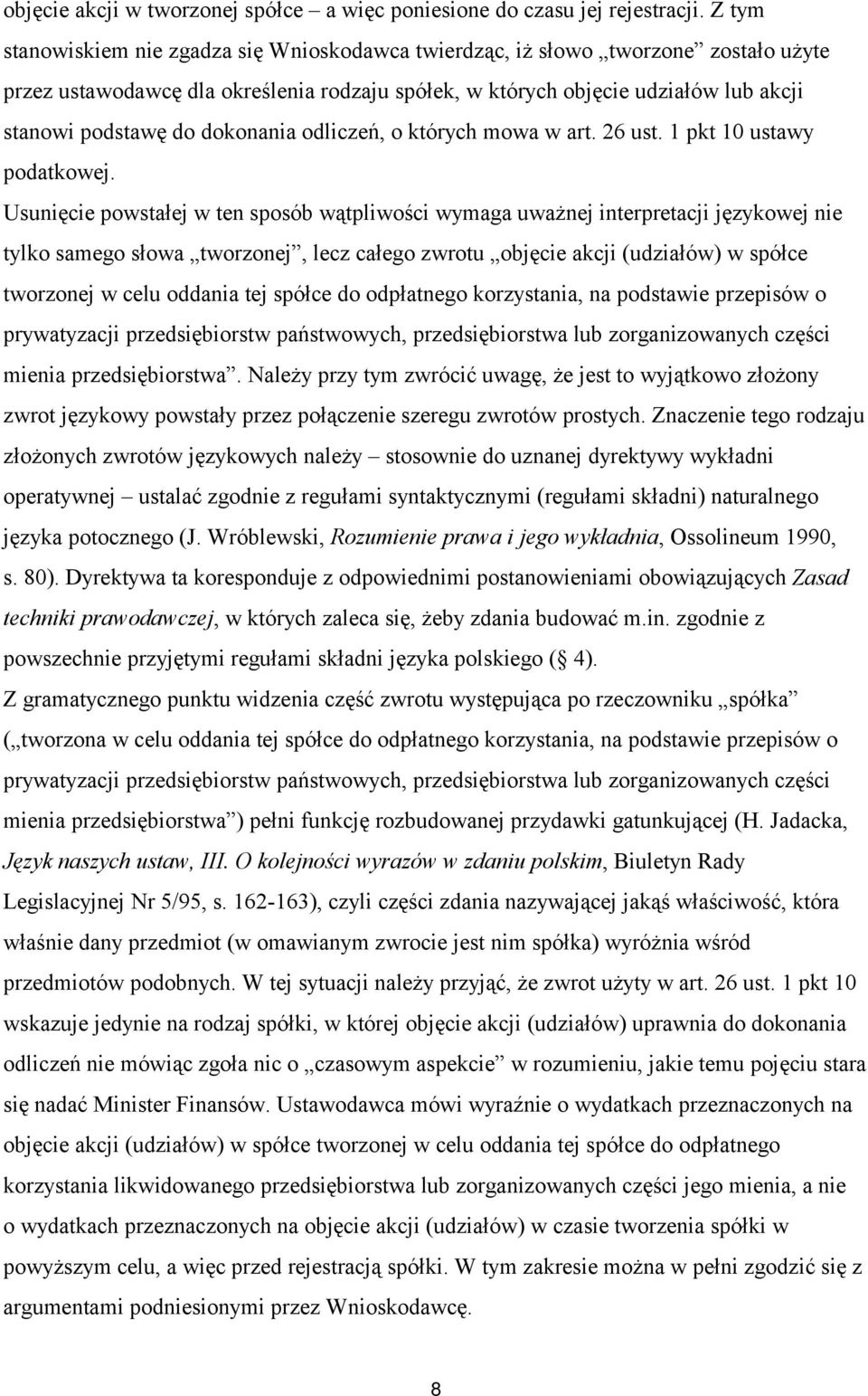 dokonania odliczeń, o których mowa w art. 26 ust. 1 pkt 10 ustawy podatkowej.