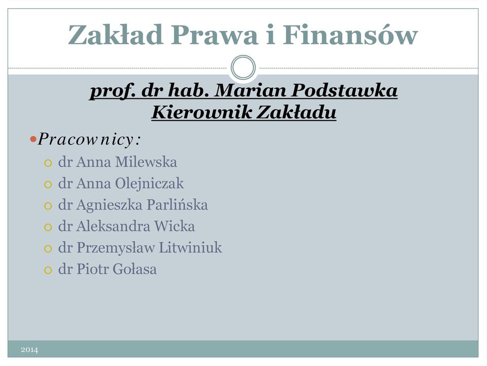 Milewska dr Anna Olejniczak dr Agnieszka Parlińska