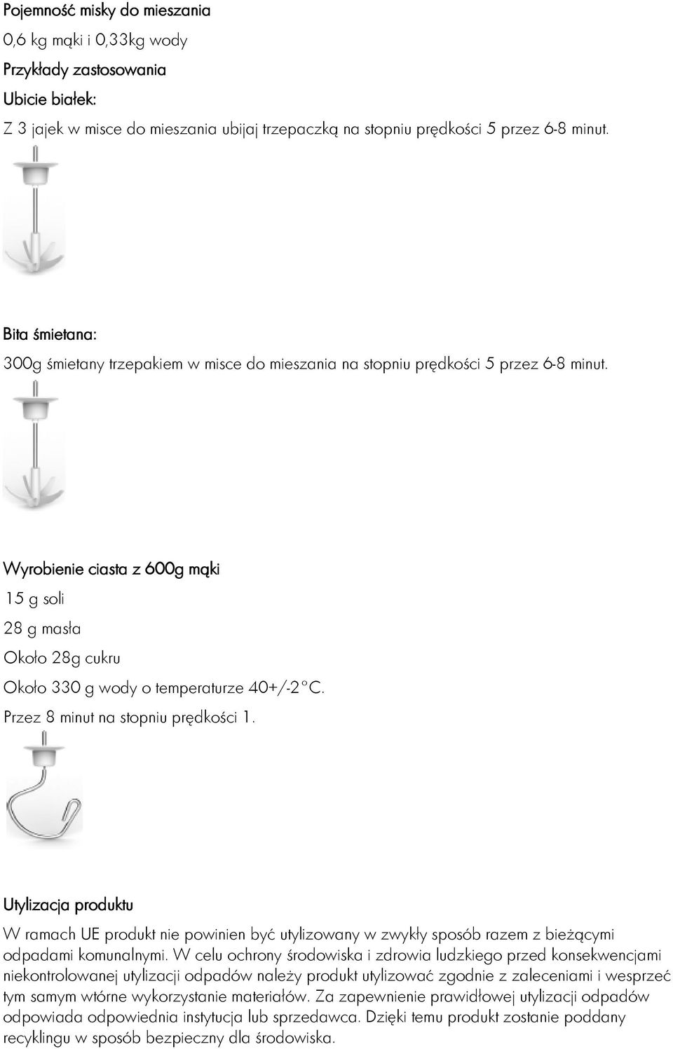 Wyrobienie ciasta z 600g mąki 15 g soli 28 g masła Około 28g cukru Około 330 g wody o temperaturze 40+/-2 C. Przez 8 minut na stopniu prędkości 1.