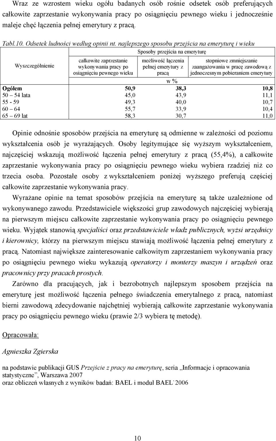 najlepszego sposobu przejścia na emeryturę i wieku Sposoby przejścia na emeryturę całkowite zaprzestanie wykonywania pracy po osiągnięciu pewnego wieku możliwość łączenia pełnej emerytury z pracą