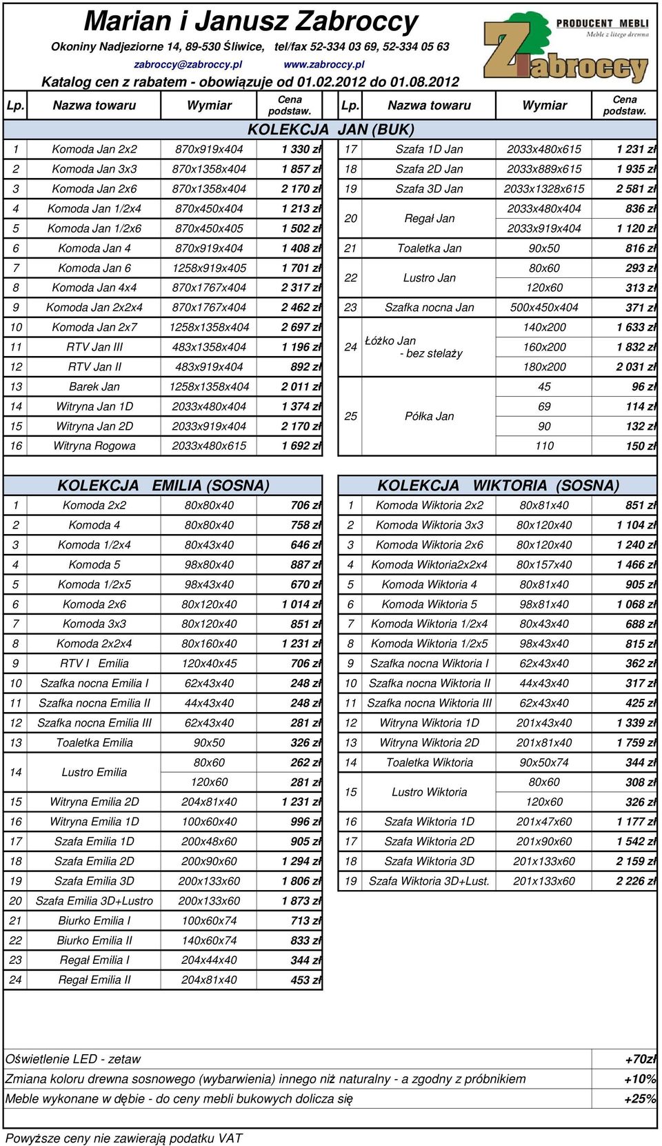 Komoda Jan 2x6 870x1358x404 2 170 zł 19 Szafa 3D Jan 2033x1328x615 2 581 zł 4 Komoda Jan 1/2x4 870x450x404 1 213 zł 2033x480x404 836 zł 20 Regał Jan 5 Komoda Jan 1/2x6 870x450x405 1 502 zł