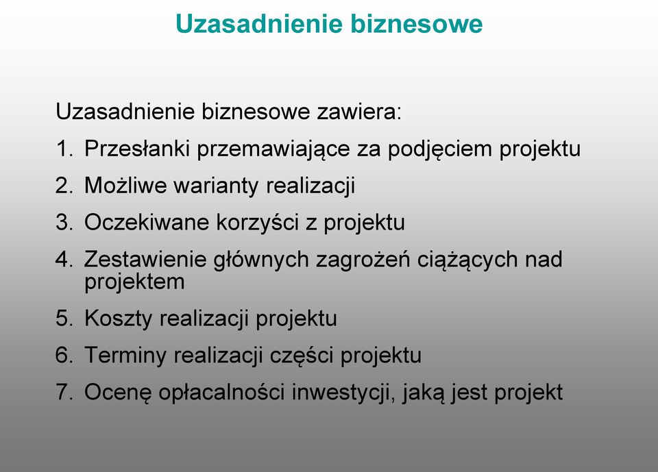 Oczekiwane korzyści z projektu 4.