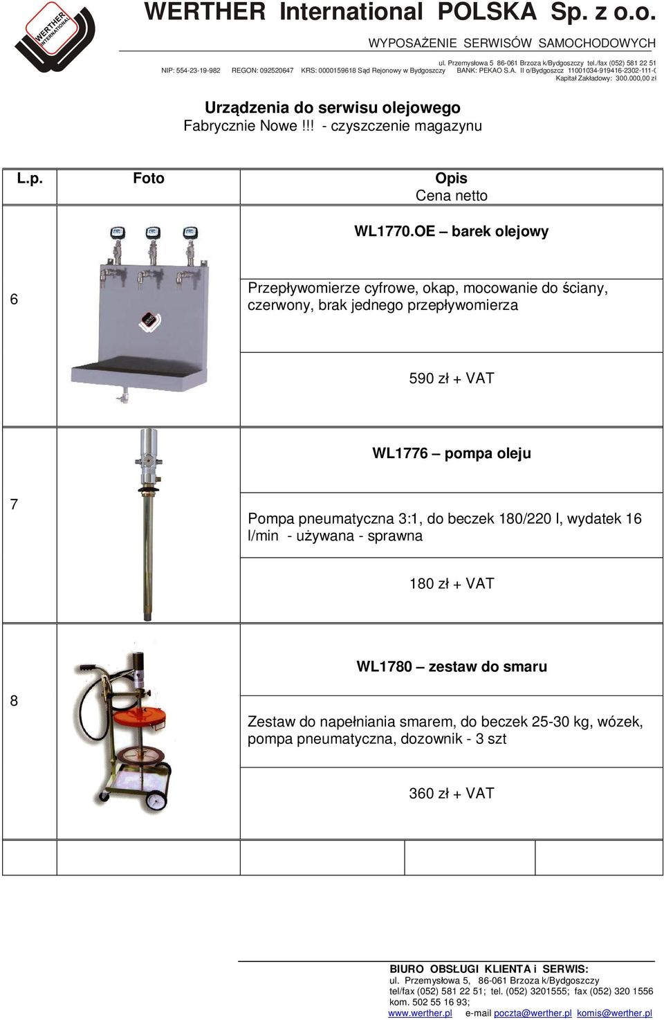 VAT WL1776 pompa oleju 7 Pompa pneumatyczna 3:1, do beczek 180/220 l, wydatek 16 l/min - używana - sprawna 180 zł + VAT