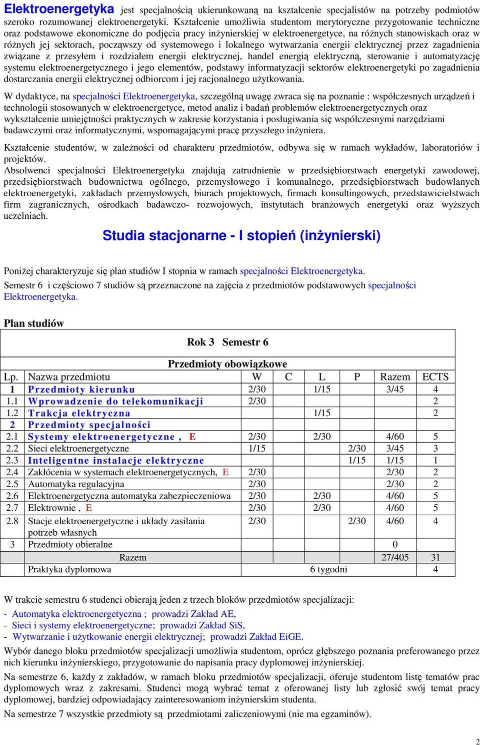 sektorach, począwszy od systemowego i lokalnego wytwarzania energii elektrycznej przez zagadnienia związane z przesyłem i rozdziałem energii elektrycznej, handel energią elektryczną, sterowanie i