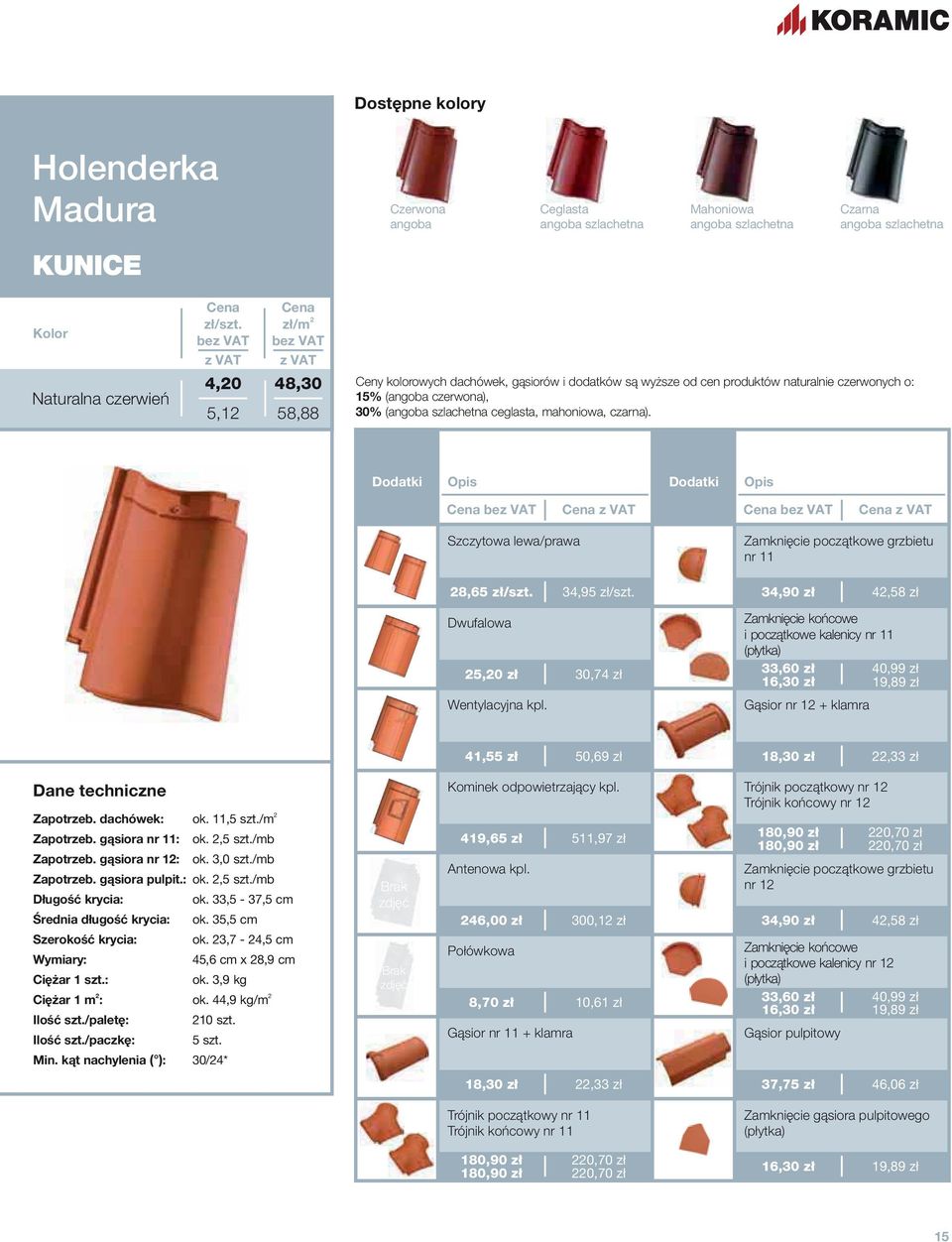 34,95 30,74 zł 34,90 zł Zamknięcie końcowe i początkowe kalenicy nr 11 (płytka) 33,60 zł 40,99 zł 16,30 zł 19,89 zł Gąsior nr 1 + klamra 4,58 zł 41,55 zł 50,69 zł 18,30 zł,33 zł Zapotrzeb.