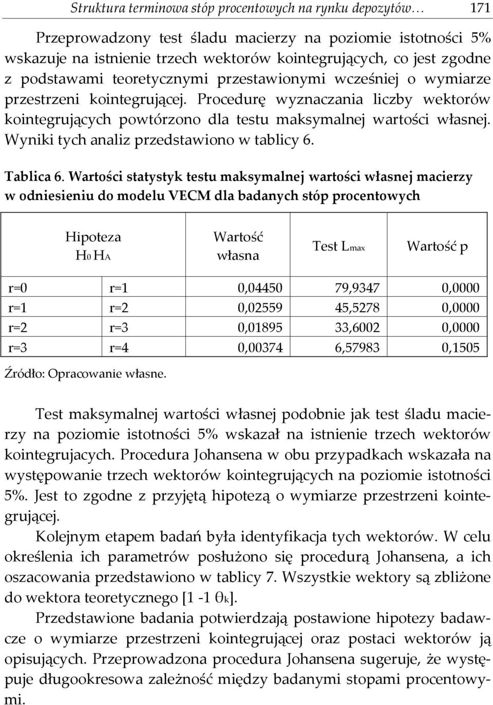 Wyniki tych analiz przedstawiono w tablicy 6. Tablica 6.