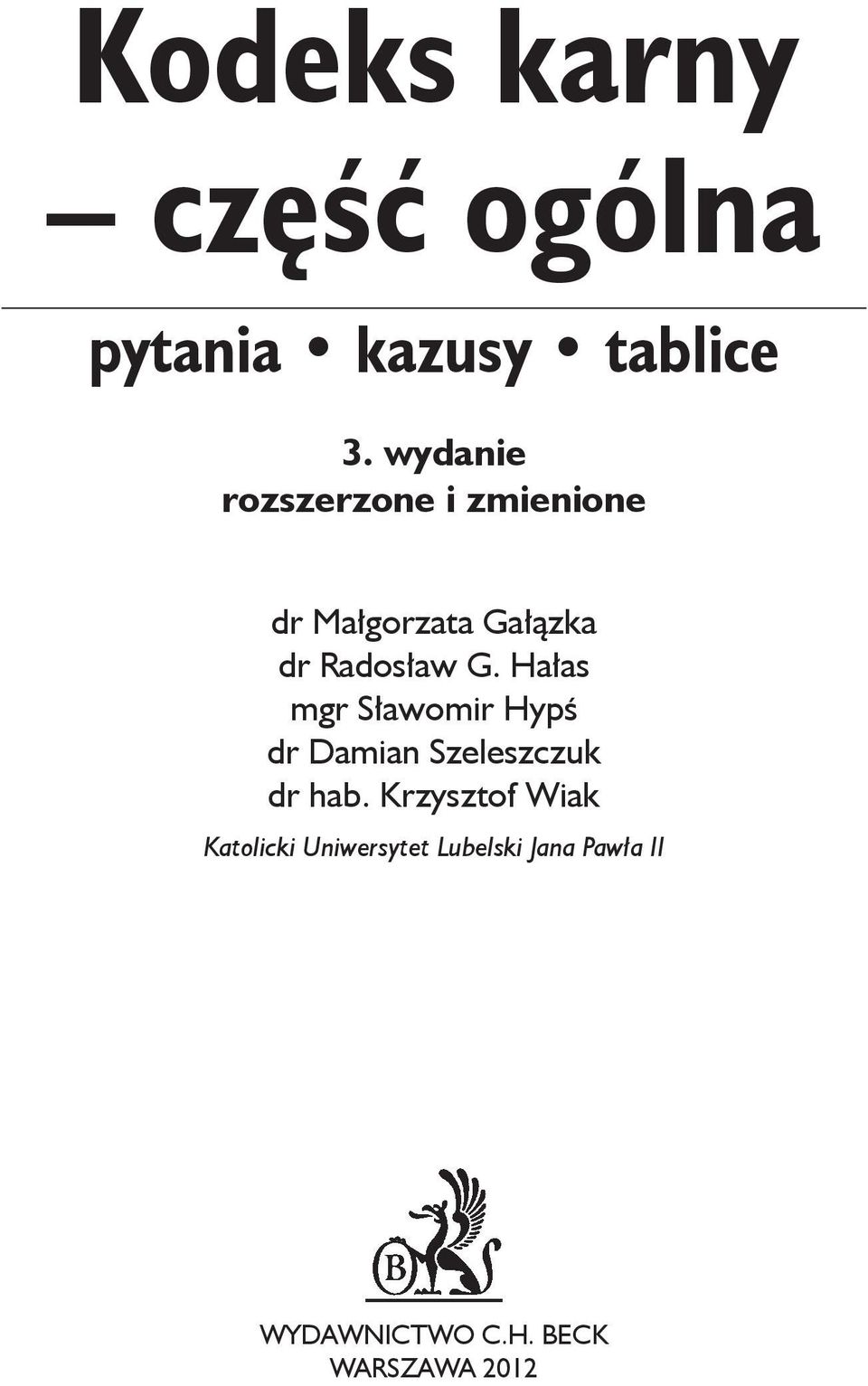 Hałas mgr Sławomir Hypś dr Damian Szeleszczuk dr hab.