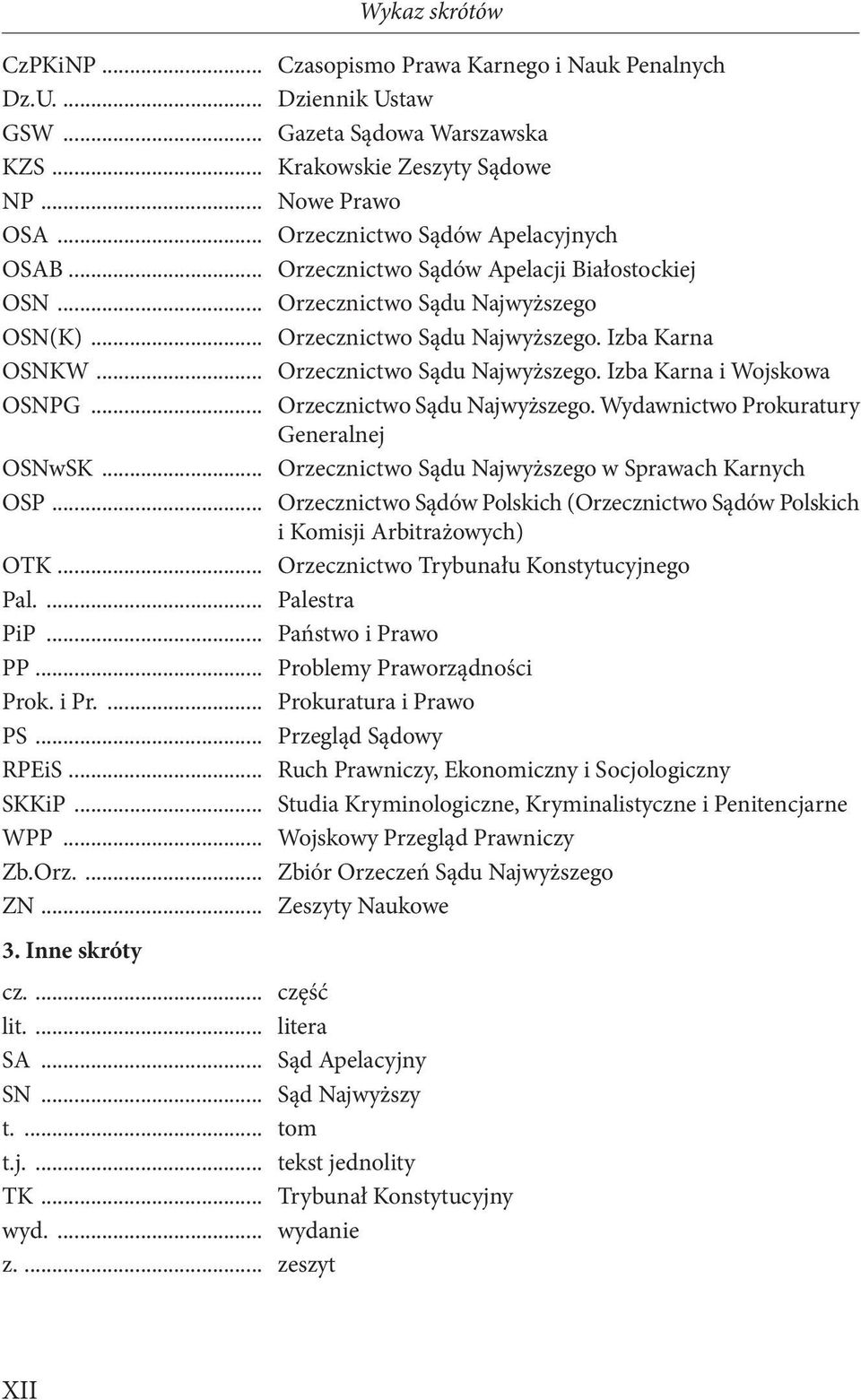 .. Orzecznictwo Sądu Najwyższego. Izba Karna i Wojskowa OSNPG... Orzecznictwo Sądu Najwyższego. Wydawnictwo Prokuratury Generalnej OSNwSK... Orzecznictwo Sądu Najwyższego w Sprawach Karnych OSP.