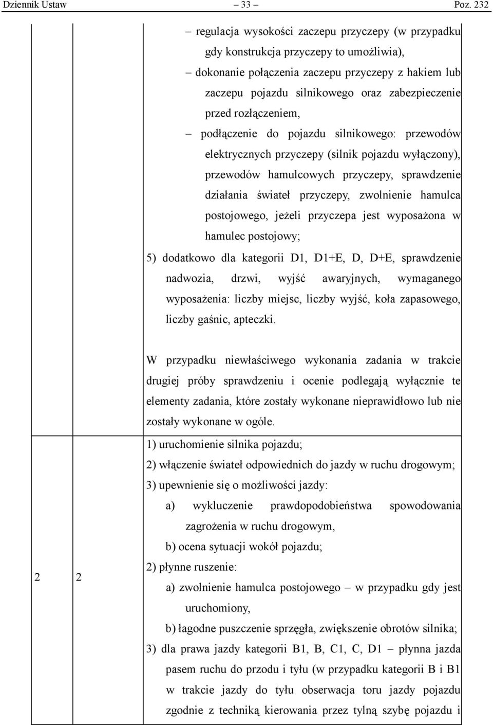 przed rozłączeniem, podłączenie do pojazdu silnikowego: przewodów elektrycznych przyczepy (silnik pojazdu wyłączony), przewodów hamulcowych przyczepy, sprawdzenie działania świateł przyczepy,