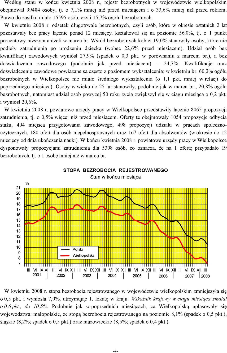 odsetek długotrwale bezrobotnych, czyli osób, które w okresie ostatnich 2 lat pozostawały bez pracy łącznie ponad 12 miesięcy, kształtował się na poziomie 56,0%, tj.