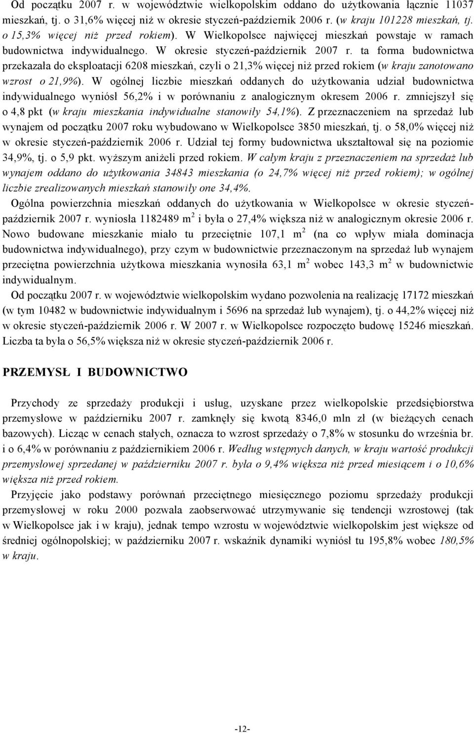 ta forma budownictwa przekazała do eksploatacji 6208 mieszkań, czyli o 21,3% więcej niż przed rokiem (w kraju zanotowano wzrost o 21,9%).