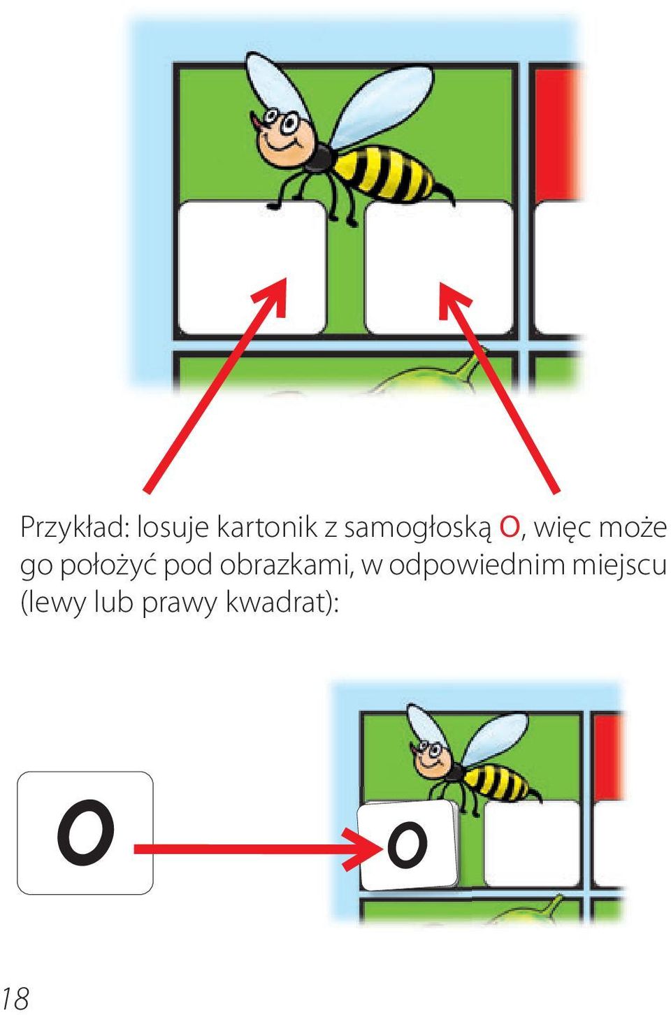 położyć pod obrazkami, w