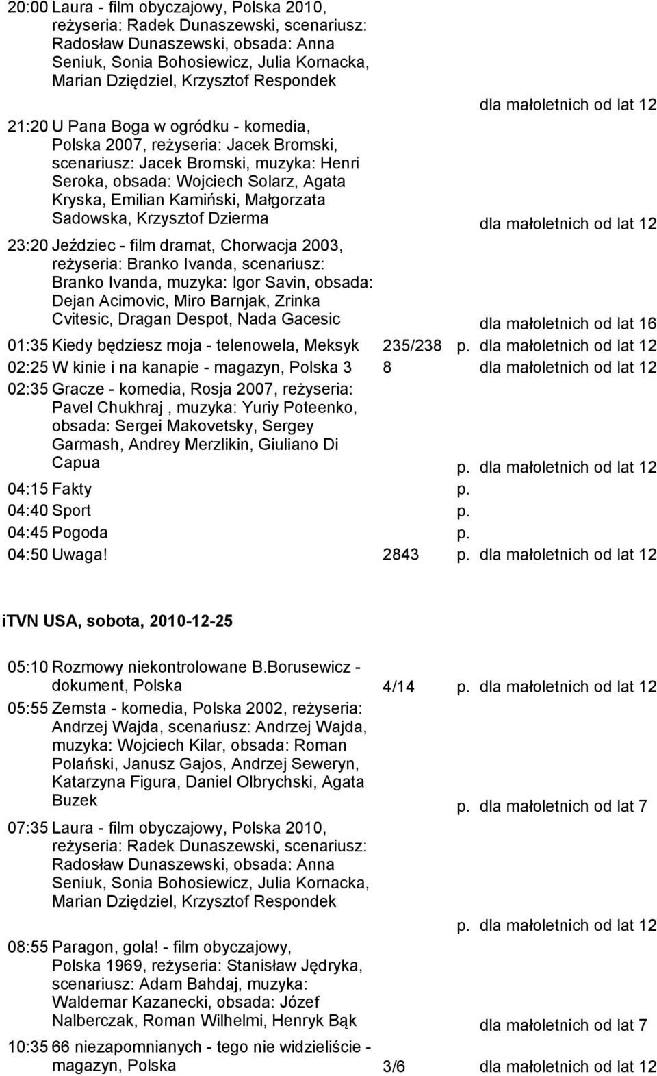 Małgorzata Sadowska, Krzysztof Dzierma 23:20 Jeździec - film dramat, Chorwacja 2003, reżyseria: Branko Ivanda, scenariusz: Branko Ivanda, muzyka: Igor Savin, obsada: Dejan Acimovic, Miro Barnjak,