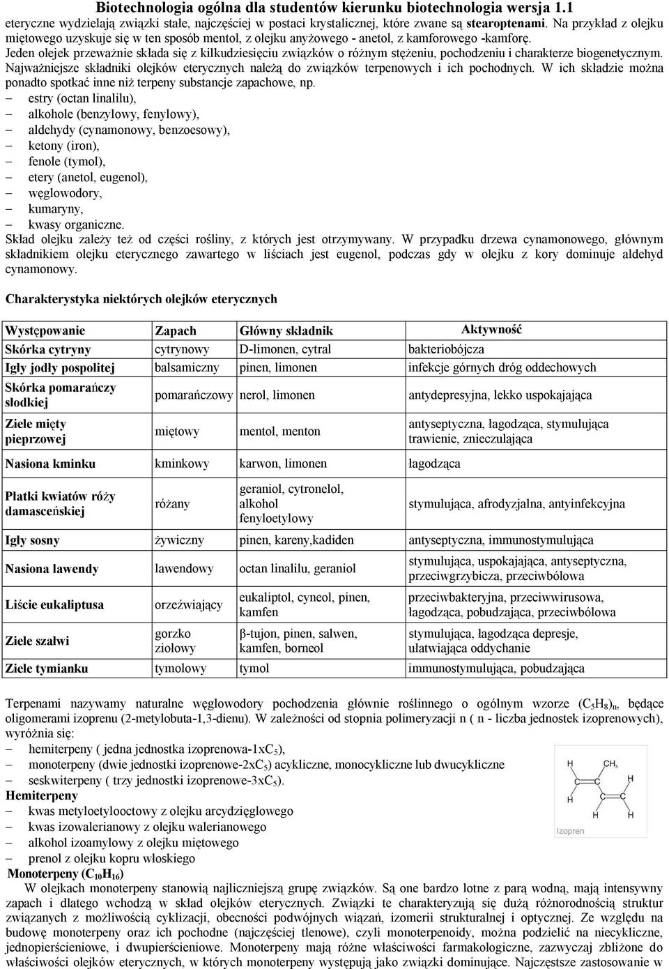 Jeden olejek przeważnie składa się z kilkudziesięciu związków o różnym stężeniu, pochodzeniu i charakterze biogenetycznym.