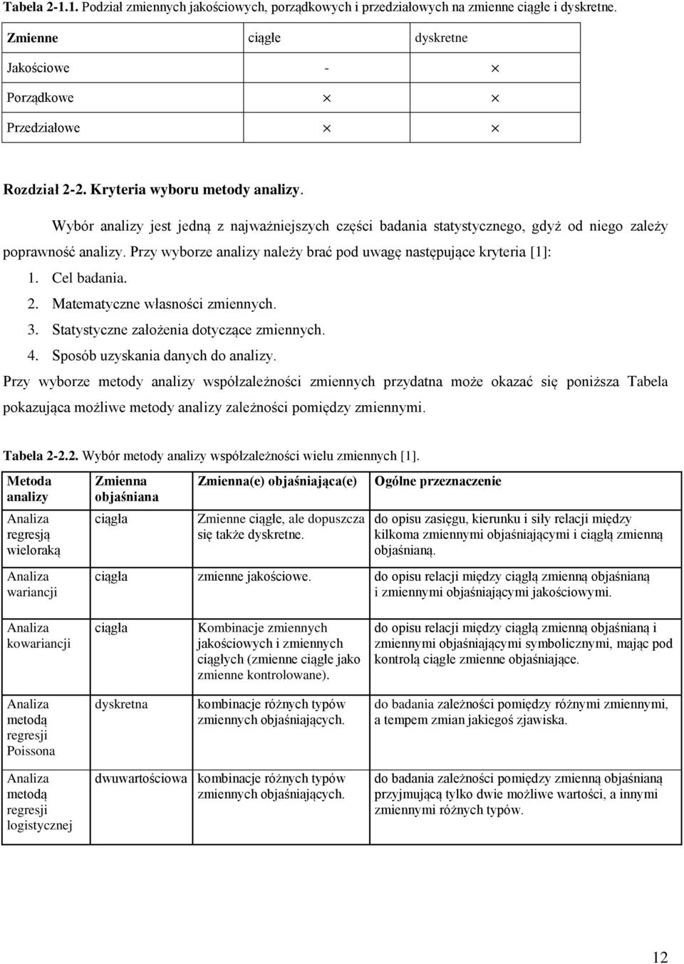 . Matematycze własośc zmeych. 3. Statystycze założea dotyczące zmeych. 4. Sposób uzyskaa daych do aalzy.